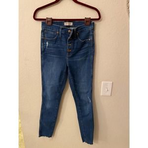 10 " High Rise Skinny Madewell Jeans Size 27